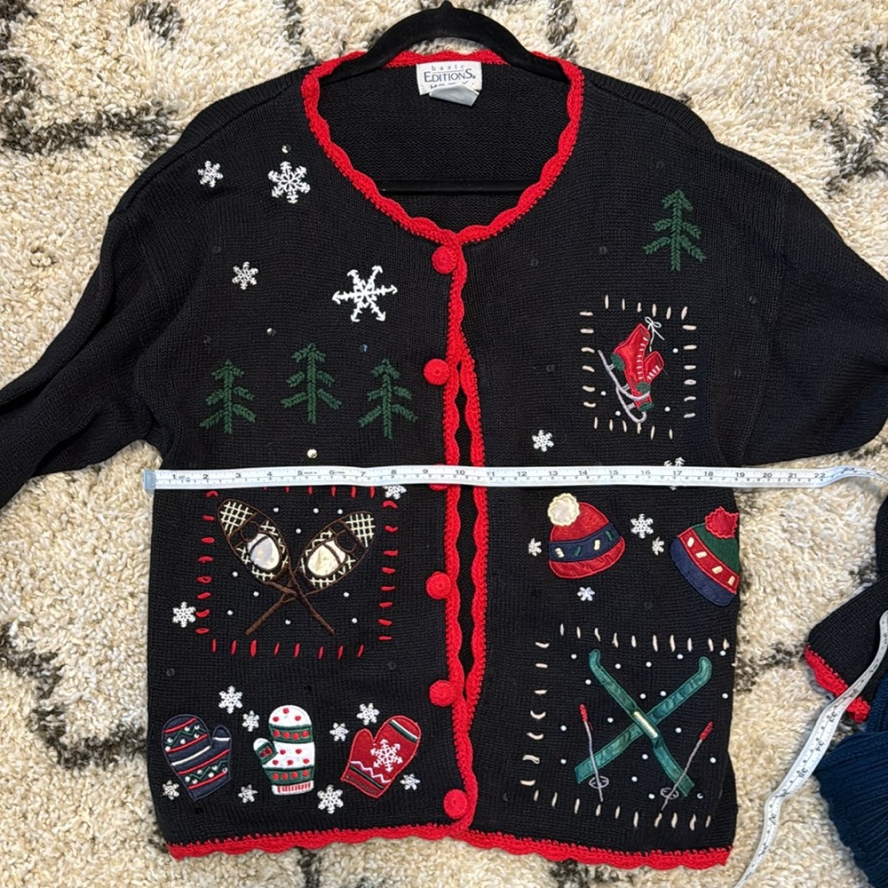 UGLY VINTAGE CHRISTMAS SWEATER 🎅LIKE NEW PARTY HOLIDAY MED/ LG SANTA HOLIDAY - Picture 8 of 9